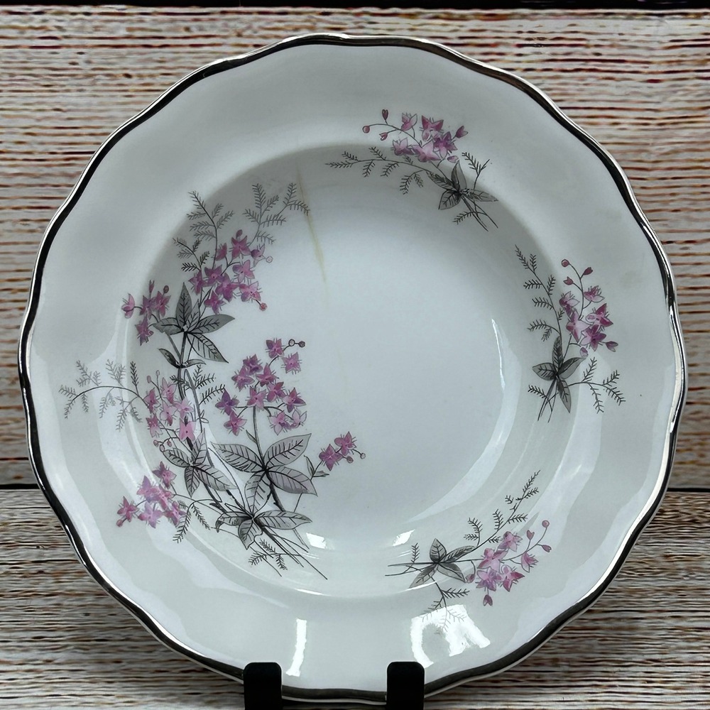 Favolina Karolina Jarolina Poland 3879 Soup Bowl Silver‎ Scalloped Floral 9